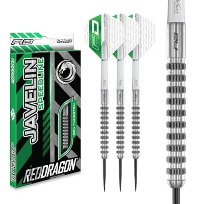 Image de RED DRAGON Javelin Speedline 26 Gramme Premium Tungstène Jeu de fléchettes Steeltip avec ailettes et tiges