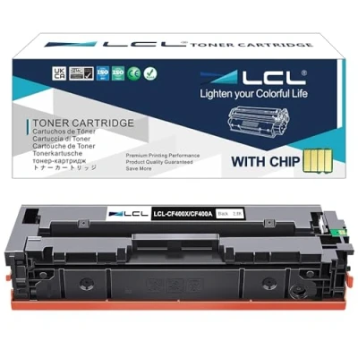 Image de LCL Cartouche de Toner Compatible 201A 201X CF400A CF400X 2800pages (1 Pack Noir) Remplacement pour HP Color Laserjet Pro M252 M252dw M252n, MFP M274 M274n M277 M277dw M277n