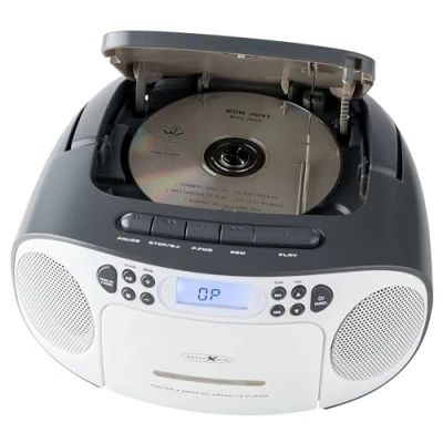Image de Reflexion RCR2260GR Radio Lecteur CD FM AUX, CD, Cassette, Gris Blanc