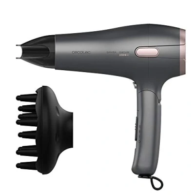 Image de Cecotec Sèche cheveux ionique Bamba IoniCare 5250 EasyCollect Pro. 2100 W, Ions réels, Embout concentrateur, Diffuseur, Fonction de récupération du câble et pliage la poignée. (Nègre)