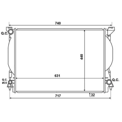 Image de NRF 53957 radiateur du moteur Aluminium 631 440 32 Grille de soudée AUDI: A4 B6 Avant, Berline, A6 C5 Avant