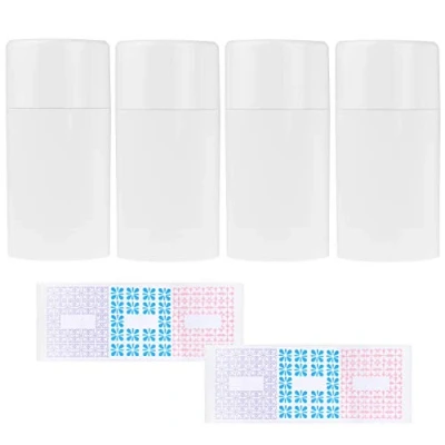 Image de Kare &amp; Kind Contenants désodorisants vides avec capuchon (paquet de 4) 75 ml. Remplissage supérieur mécanisme torsion 10 autocollants inscriptibles