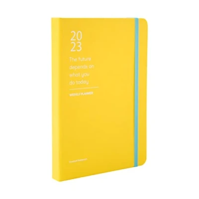 Image de Kokonote Agenda Annuel 2023 Jaune Semainier A5 Vertical, Etudiant, Professionnel