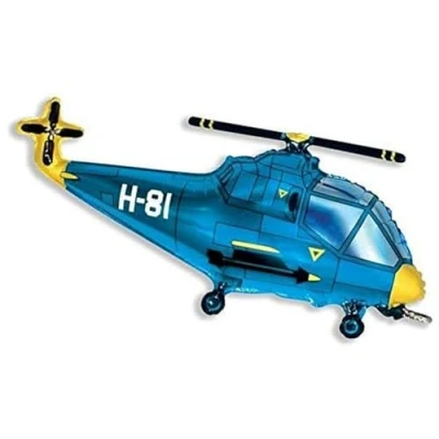 Image de Ballonim® Ballons gonflables en Forme d&#039;hélicoptère Bleu env. 80 cm