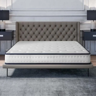 Image de COSMOS Matelas 140x200 cm Upsilon Accueil Mousse à mémoire de Forme et Blue Latex Confort Équilibré 7 Zones Ergonomique Réversible Hypoallergénique Couchage Indépendant Respirant