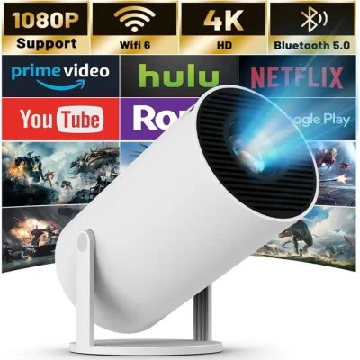 Image de Mini projecteur Bluetooth Auto Vidéoprojecteur intelligent Full HD Support 4K Wifi 6 et BT 5.0
