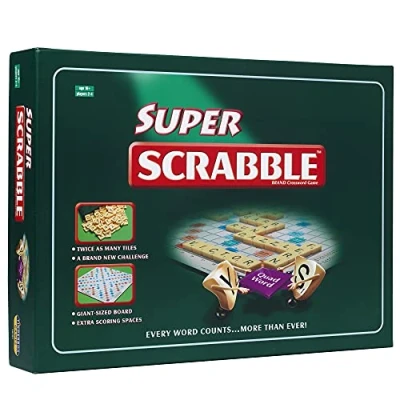 Image de Super Scrabble: twice as many tiles and a giant sized board , Classic Games For 2 4 Players Ages 10+