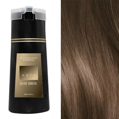 Image de Hair Dye Shampoo, Instant Shampooing Colorant Pour Cheveux, Long Lasting Shampoo Color, 2 in 1(marron clair)
