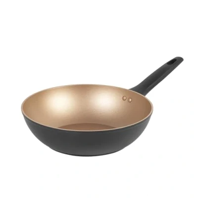 Image de Russell Hobbs RH01672BEU7 28cm Sauteuse Antiadhésive, Wok avec Revêtement Antiadhésif Durable, Sans PFOA, Compatible Plaques à Induction et Ustensiles Métalliques, Opulence Collection, Noir/Or