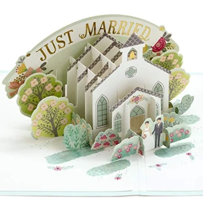 Image de Hallmark Signature Paper Wonder Carte de mariage pop up Happy Wedding Day