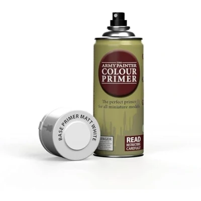 Image de The Army Painter, Colour Primer Matt White, 400 ml Spray Acrylique Blanc Mat, Apprêt pour la Peinture de Figurines Warhammer et Donjon Dragon