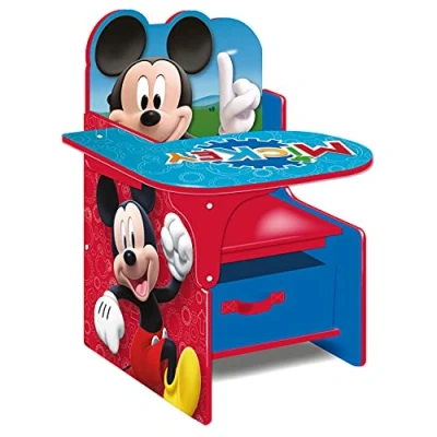 Image de Disney Mickey Mouse Chair Desk with Storage Bin by Chaise de Bureau en Bois avec bac Rangement par Nixy Children, Taille Unique