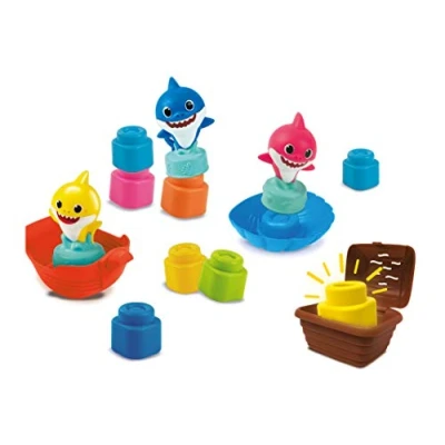 Image de Clementoni 17426 Baby Shark Clemmy Medium Playset premières Briques Jouet de Construction, 6 Mois et Plus