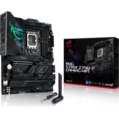 Image de ASUS ROG STRIX Z790 F gaming WiFi Carte mère Intel LGA 1700 ATX (16 plus 1 DrMOS, DDR5, PCIe 5.0, 4 x M.2, 6E, USB 3.2 Gen 2x2 Type C avec PD 3.0 jusqu&#039;à 30W, Aura Sync RGB)