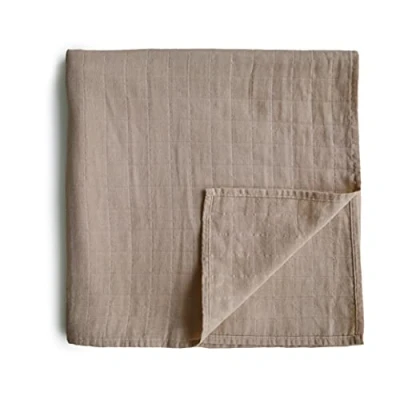 Image de mushie Couverture D&#039;emmaillotage en Mousseline pour Bébé Naissance 0 3 Mois Coton Organique Gigoteuse Prélavée de Réception Fabriquée au Danemark Natural