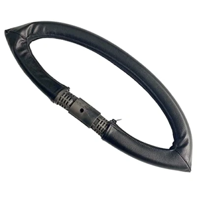 Image de Housse de poignée poussette pour bébé en cuir synthétique compatible avec la Stokke Xplory V4/V5, manchon landau amovible fermeture éclair,hydrofuge (noir)