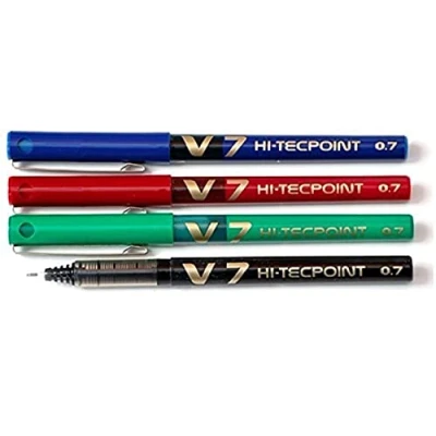 Image de Pilot Stylo roller V7 Hi Techpoint Lot de 4 1 noir bleu rouge vert