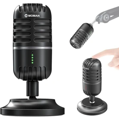 Image de Moman USB Microphone à Condensateur, Micro Gaming pour PC Phone Ordinateur Portable et PS4&amp;5, avec Muet du Bruit, Streaming, Enregistrement,Vocal,Podcast,Twitch