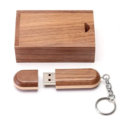 Image de HOZYALE Clé USB 2.0 bicolore en bois avec boîte (32 Go, brun roux)