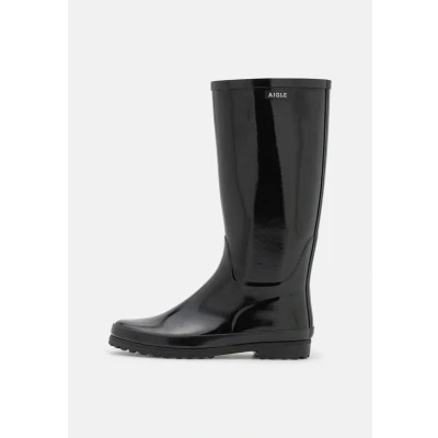 Image de Aigle Eliosa Bottes en caoutchouc, Femme, Taille: 39, Noir Caoutchouc naturel