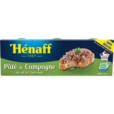 Image de HENAFF le Pâté de Campagne Bleu Blanc Cœur 3 x 78 g Lot 8