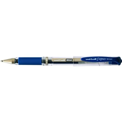 Image de uni ball Lot de 3 Rollers encre gel Signo Broad UM153C grip pointe large 1mm bleu