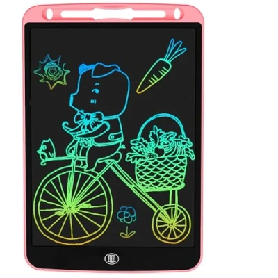 Image de JOEAIS Tablette Enfant Dessin LCD 12 Pouces, Tableau d&#039;écriture Numérique Coloré pour Apprendre, Gribouiller et Dessiner, Cadeaux de Noël d&#039;anniversaire Garçons Filles (Rose)