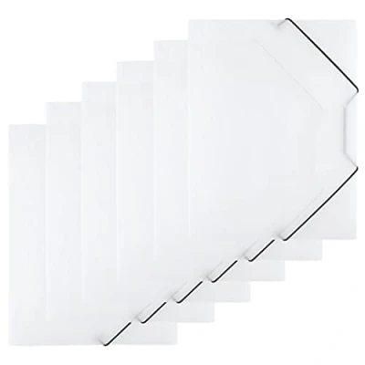 Image de D.RECT Lot de 6 chemises en plastique PP avec élastique pour format A4 Transparent