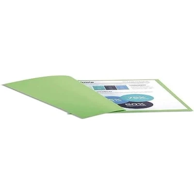 Image de Exacompta Réf. 410004E Paquet de 100 chemises rigides Forever® 220 g/m2 100% recyclées et certifiées Ange Bleu dimensions 24 x 32 cm pour format A4 couleur vert pré