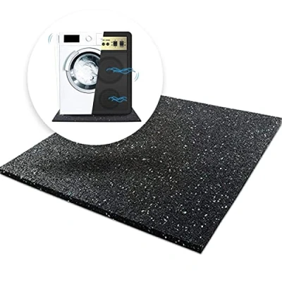 Image de Tapis anti vibrations de qualité supérieure fabriqué en Allemagne Haute efficacité absorbant les pour machines à laver et autres appareils électriques Plusieurs tailles, noir