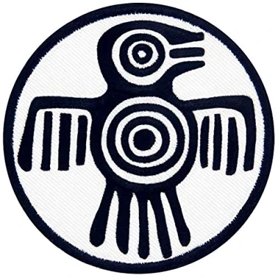Image de EmbTao Symbole aztèque de Puissance, Force et Courage Brodé à Repasser ou Coudre Patch