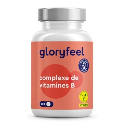 Image de Vitamine B Complex, Contient Toutes les Vitamines B, B1 B2 B3 B5 B6 B7 (Biotine) B9 (Acide Folique), 200 Comprimés (7 Mois) Extra Fort, Contre Fatigue et le Stress*, 100% Végétalien Sans Additifs