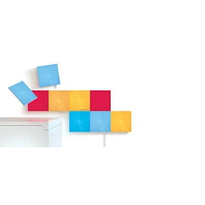 Image de Nanoleaf Canvas Kit de Démarrage, 9 Panneaux Lumineux Carrés LED Connectés Appliques Murales Luminaires Intérieur Modulaires RGBW Wi Fi, Compatible Alexa, pour Salon Chambre ou Bureau Gaming