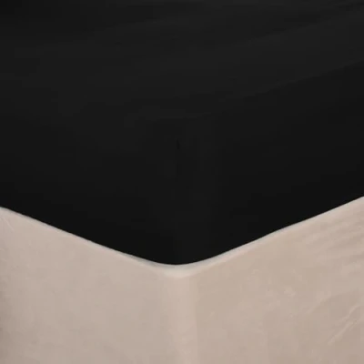 Image de Plaine Dye Lit Drap Super Soft Non Iron Microfibre Taille Unique Noir