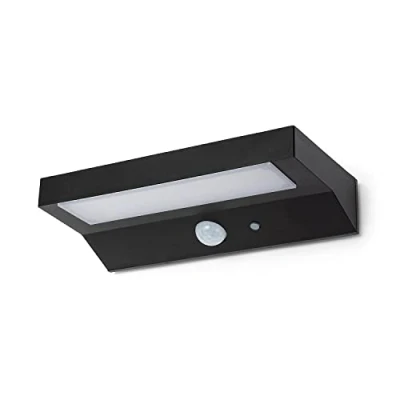 Image de Velamp Applique murale LED à charge solaire 600 lumens, avec détecteur de mouvement SL238 Noir