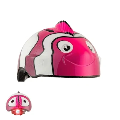 Image de Crazy Safety Casque de vélo pour enfants 2 7 ans vélo, skateboard, cyclisme, course, trottinette, rollers 3D animalier léger et ajustable 49 55 cm (Poisson Rose)