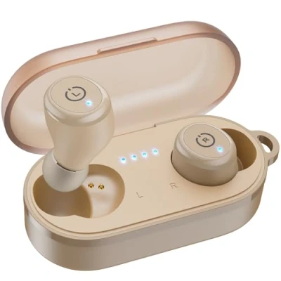 Image de TOZO T10 Mini Écouteurs Bluetooth sans Fil, Ecouteurs Fils Sport 55H d&#039;Autonomie, IPX8 Casque Fil Confortable EQ Personnalisé par Application Conception Ergonomique Kaki
