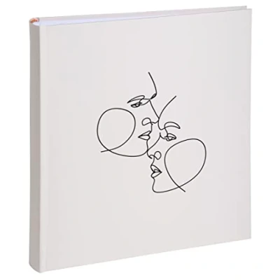Image de Exacompta Réf. 16079E Album photos livre ART 300 60 pages blanches format 29 x 32 cm couverture en simili cuir ivoire mat avec un marquage brillant