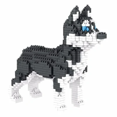 Image de Atomic Building Chien Husky sibérien. Figure à Assembler avec des nanoblocs. 950 pièces.