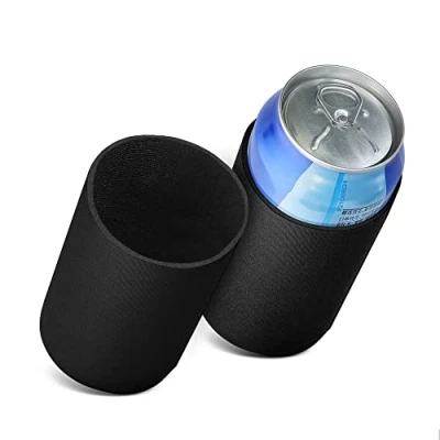Image de kwmobile 2x Rafraîchisseur de canette compatible avec 330ml / 355ml Boîte Lot refroidisseurs canettes soda bières 6,5 x 10 cm noir