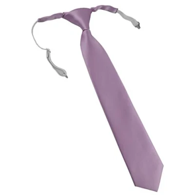 Image de TigerTie Designer Security Cravate de sécurité, en couleur unie, pré nouée avec élastique, lilas, Taille Unique