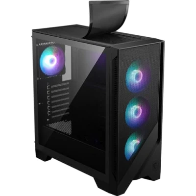 Image de MSI MAG Forge 321R Airflow Boîtier PC de Jeu qualité supérieure Panneau latéral en Verre trempé Ventilateurs ARGB 120 mm Support Refroidissement Liquide jusqu&#039;à 360 Avant