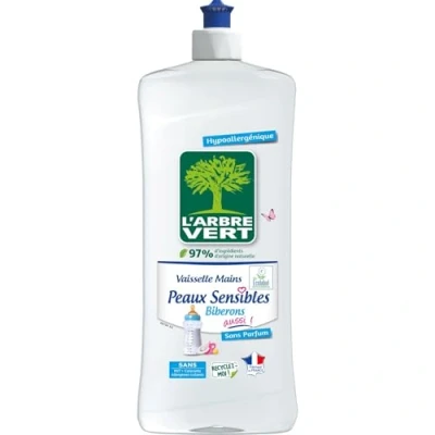Image de L&#039;Arbre Vert Liquide Vaisselle Peaux Sensibles Biberons 750 ml