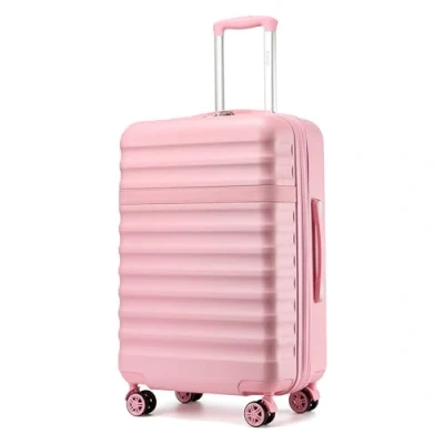 Image de Kono Valise Soute Extensible Léger et Rigide ABS+PC Durable Moyenne avec 4 Roues Silencieuses à 360 Serrures TSA (Rose,L)