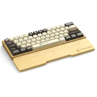 Image de Attack Shark Repose poignet en Bambou Naturel à 61 Touches Ergonomique pour un Meilleur Confort de Frappe et Jeu,Respectueux L&#039;environnement,Sensation Bois,Antidérapant,Pour Clavier TKL
