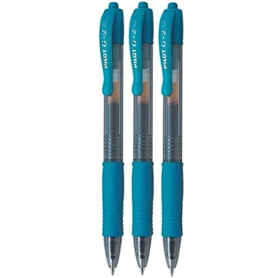 Image de Pilot G2 07 BL 7 Lot de 3 stylos à bille rétractables encre gel Bleu clair Pointe 0,7 mm Largeur trait 0,39