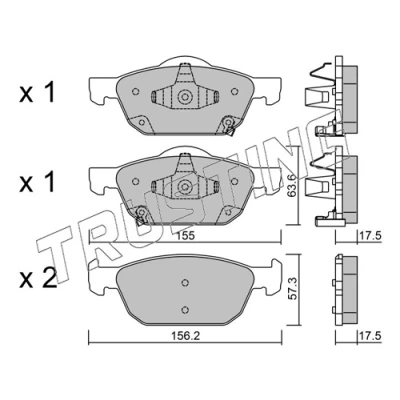 Image de TRUSTING 1033.0 Jeu de plaquettes frein avec indicateur d&#039;usure HONDA: CIVIC 9, 10, 9 Tourer