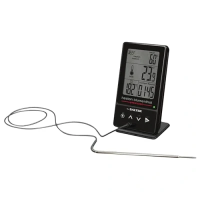 Image de Heston Blumenthal par Salter 540A HBBKCR 5 en 1 Thermomètre Digital Numérique, Deux Capteurs, Thermometre à Viande et Cuisson, Sonde Polyvalente 14.5cm, Affichage Facile Lire, Signale Sonore Fort