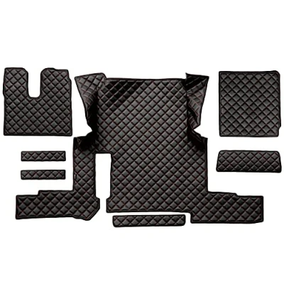 Image de F CORE Tapis de entierement Le Sol Camion compatibilité pour Man TGX 01.18 03.20 AUTOMAT 1 Tiroir Noir/Rouge
