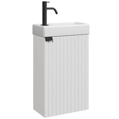Image de Bosco meuble de salle bain, WC, 40 x 22 cm, blanc mat, lavabo bain